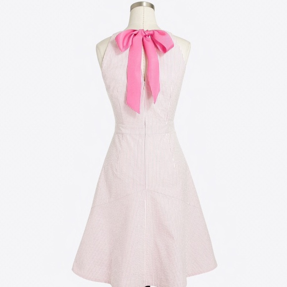 NWT J.Crew pink and white seersucker dress